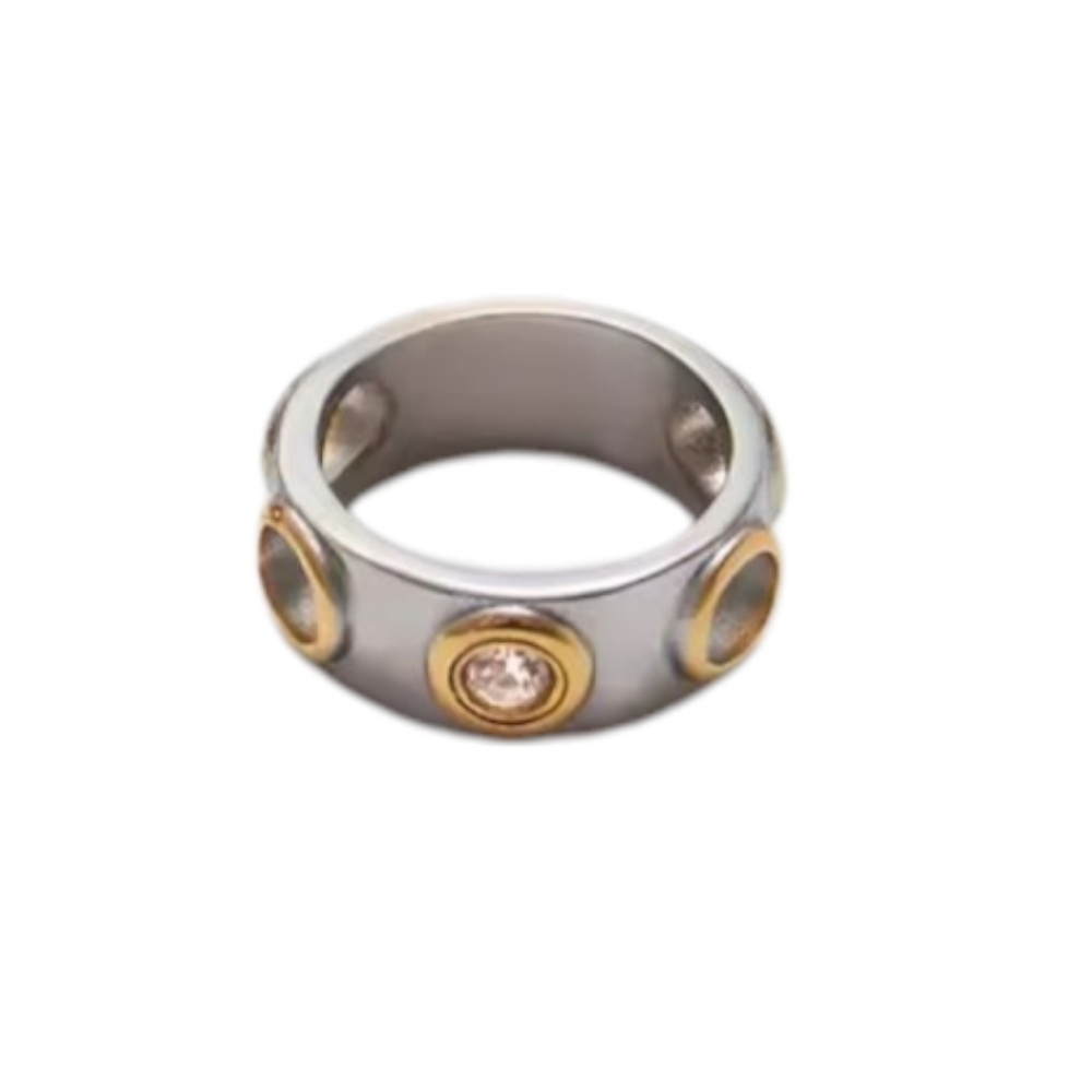 Two Tone CZ Ring Size 8 | NWOT